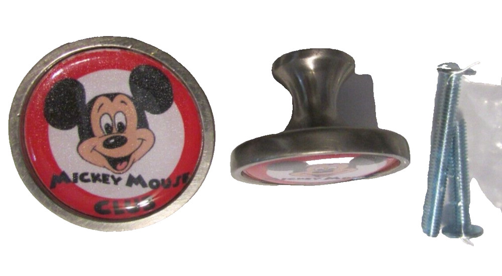Mickey Mouse Club Cabinet Knobs , Micky Mouse Logo Cabinet Pull / kitchen knob