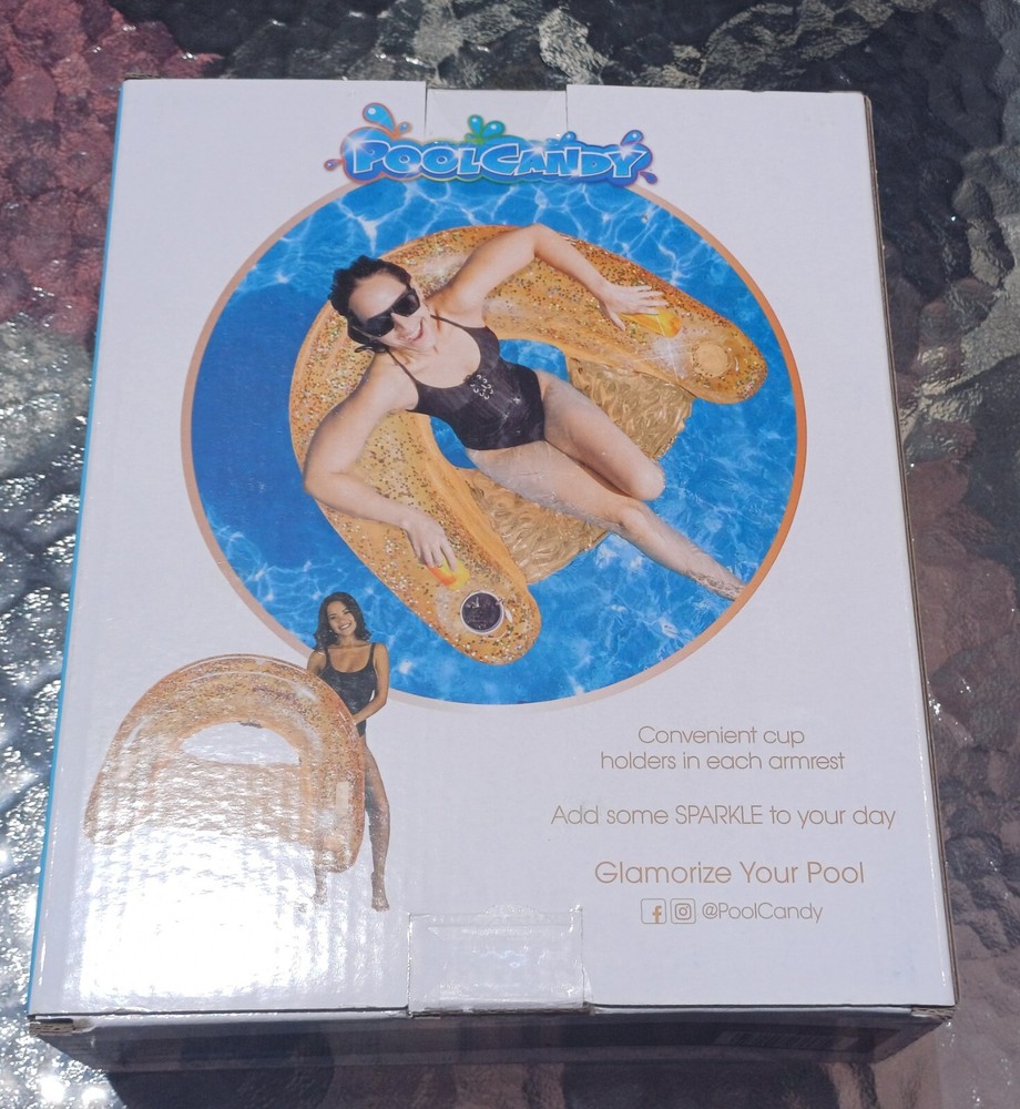 POOL CANDY, GLITTER MANGO JUMBO SUN CHAIR