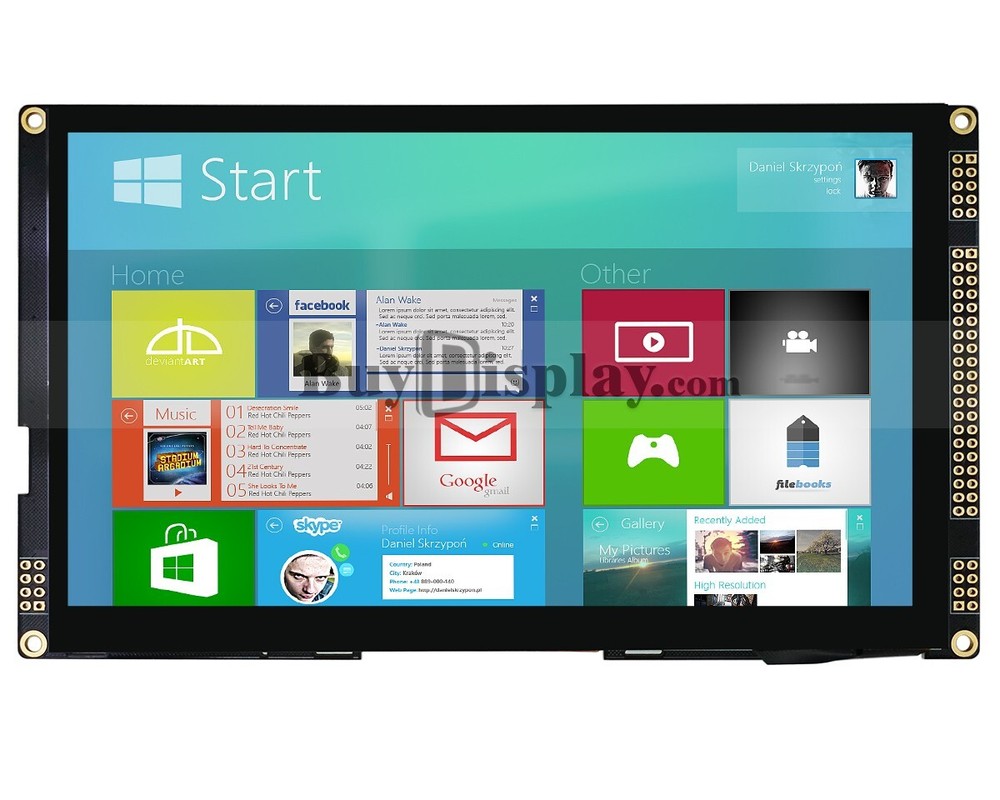 7"inch TFT LCD Module w/Multi-Capacitive Touch Screen Panel,I2C,SPI,Tutorial