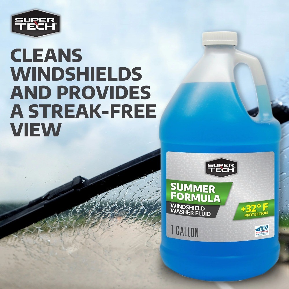 Summer Formula +32F Windshield Washer Fluid for All Vehicles, 3 Gallon Pack
