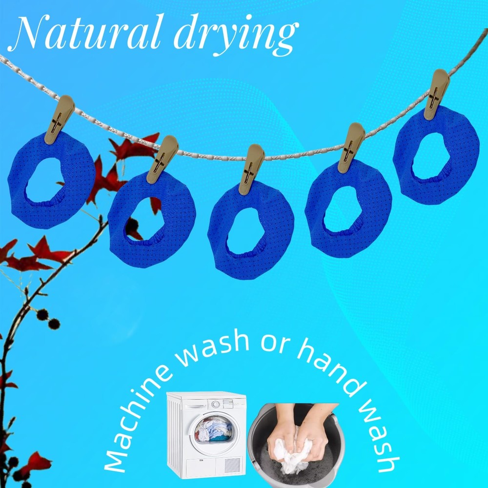 4 Pack CPAP Mask Liners + 4 Strap Covers One Size Compatible Blue