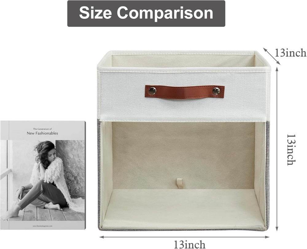 4 Linen Folding Storage Bins ，with Clear Windows and Handles