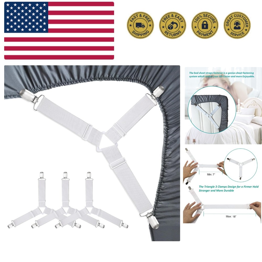 Bed Sheet Holder Straps Sheet Keepers Bedsheet Holders Fasteners 2 Sets