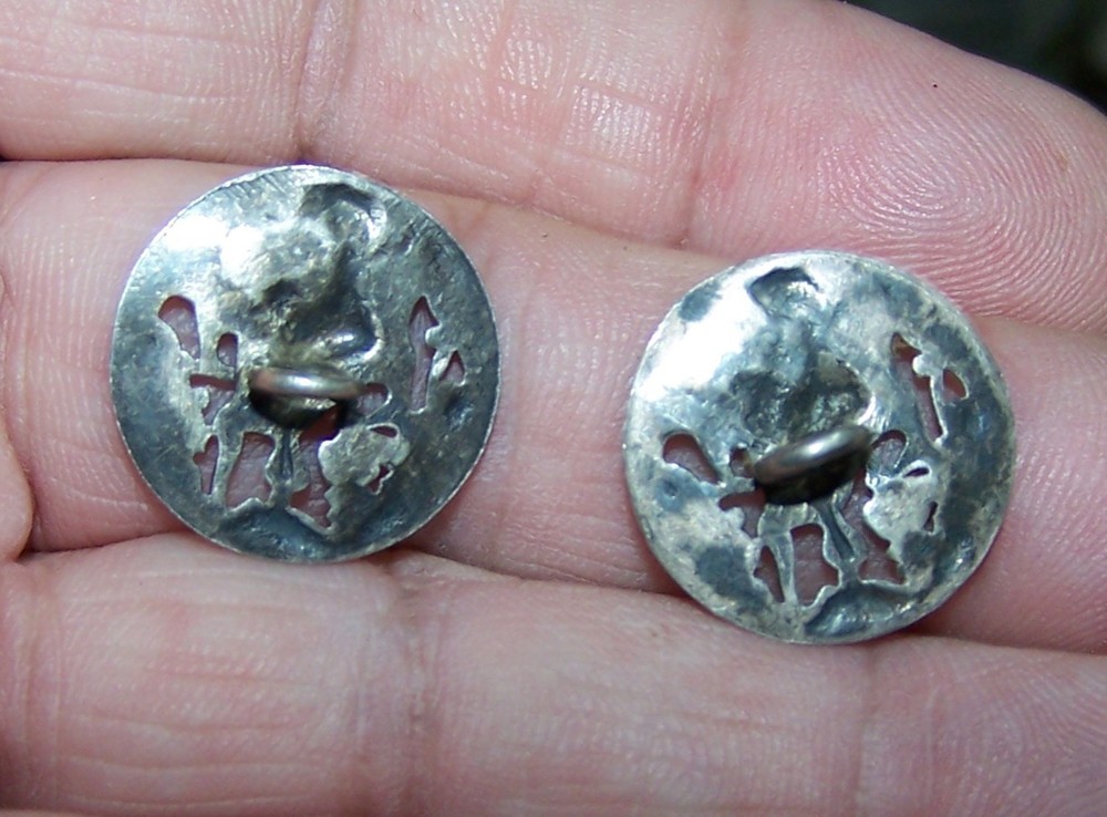 Antique Goddess Buttons British Imported Sterling