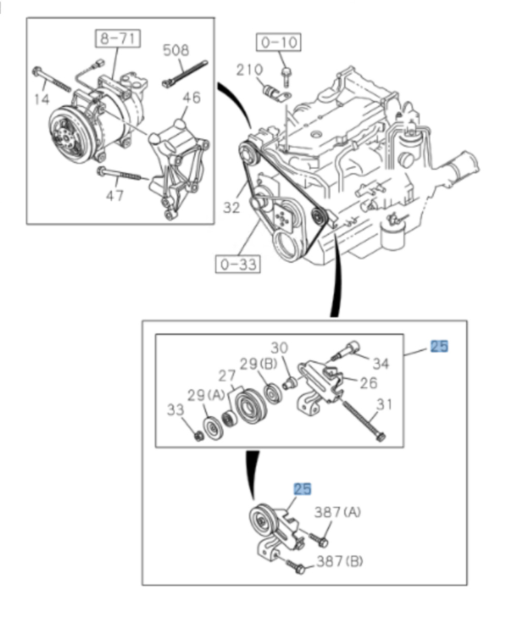 Pulley Assembly Idler Tensioner NPR NPR-HD NQR NRR 4HK1 5.2L 05-10