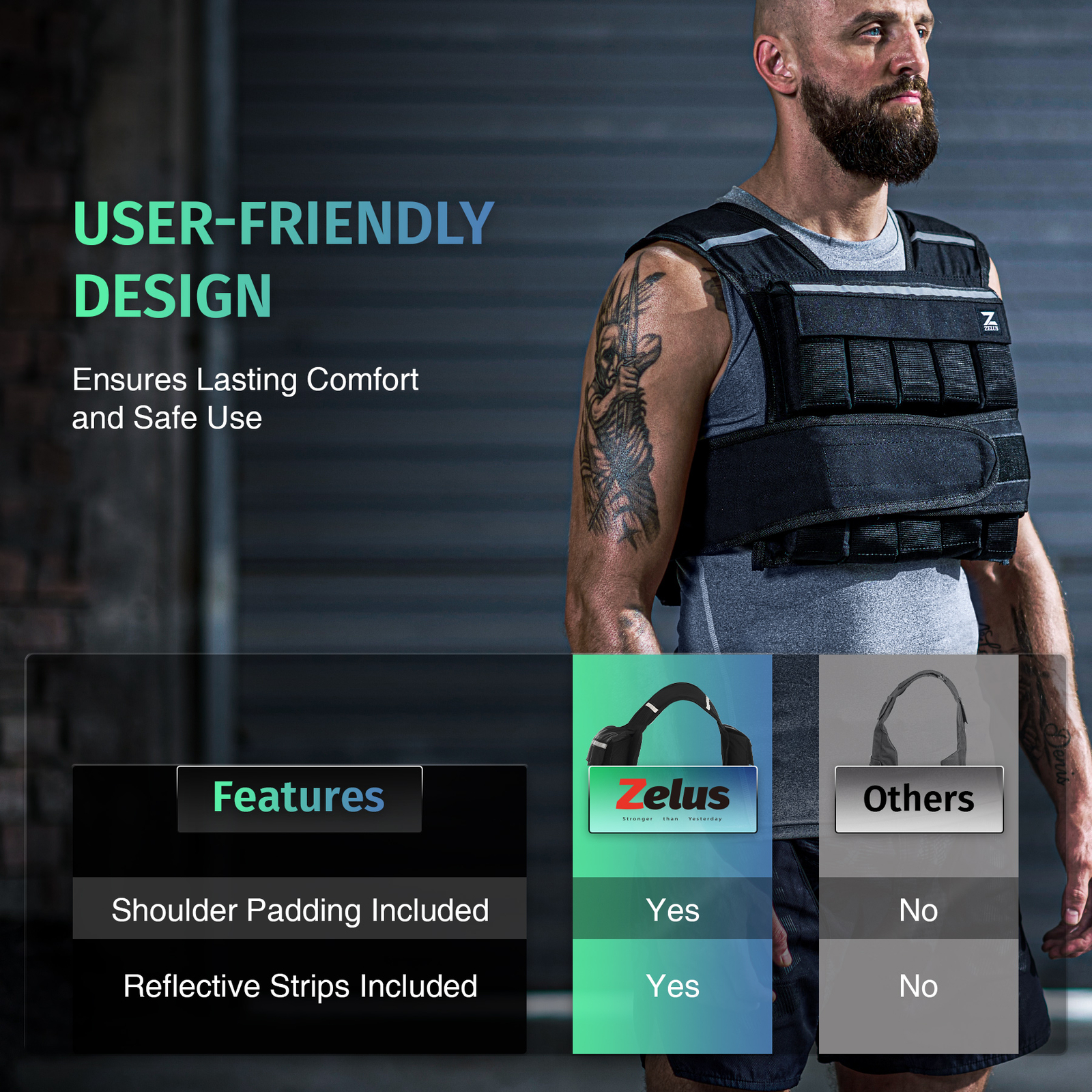 ZELUS 30LB Adjustable Weight Vest Weighted Vest for Running Home Gym Workout