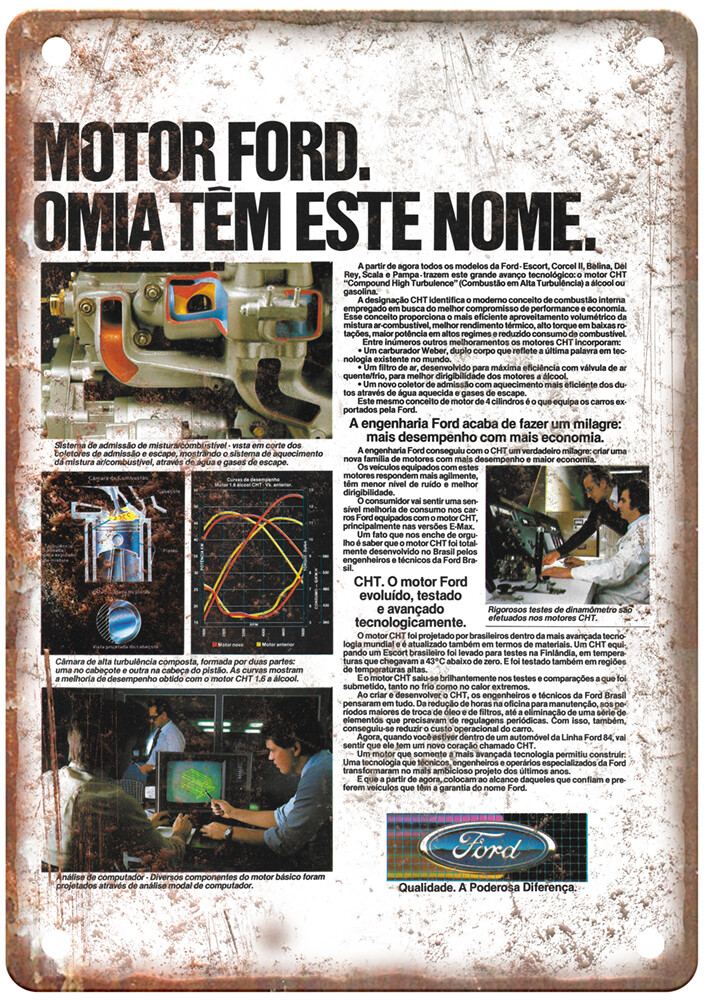 Vintage 1983 Ford Ad Retro Look Metal Sign A8864