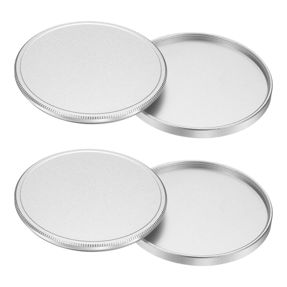 2Pcs 52mm Metal Lens Cap Universal Lens Filter Stack Cap Slim Stack Silver