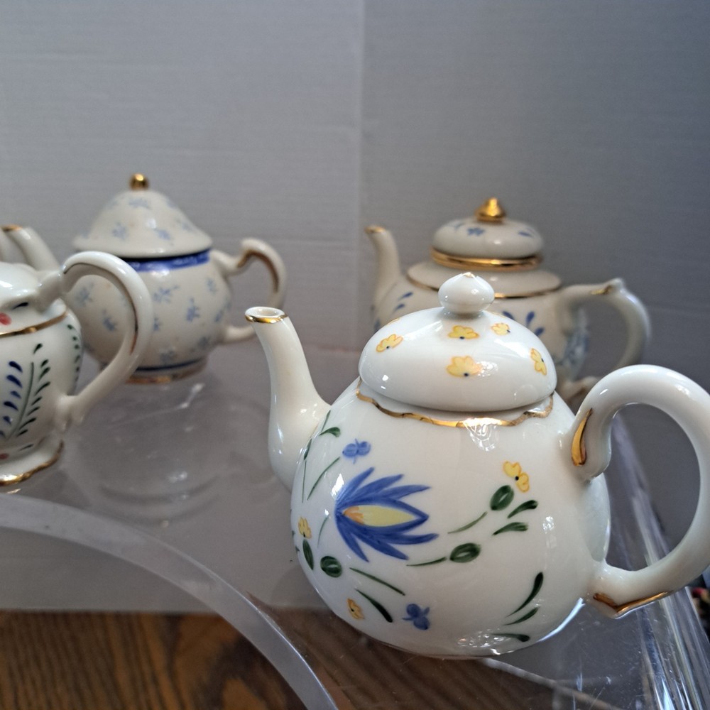 Lenox Mini 3'' Teapots 6 Assorted Styles Porcelain