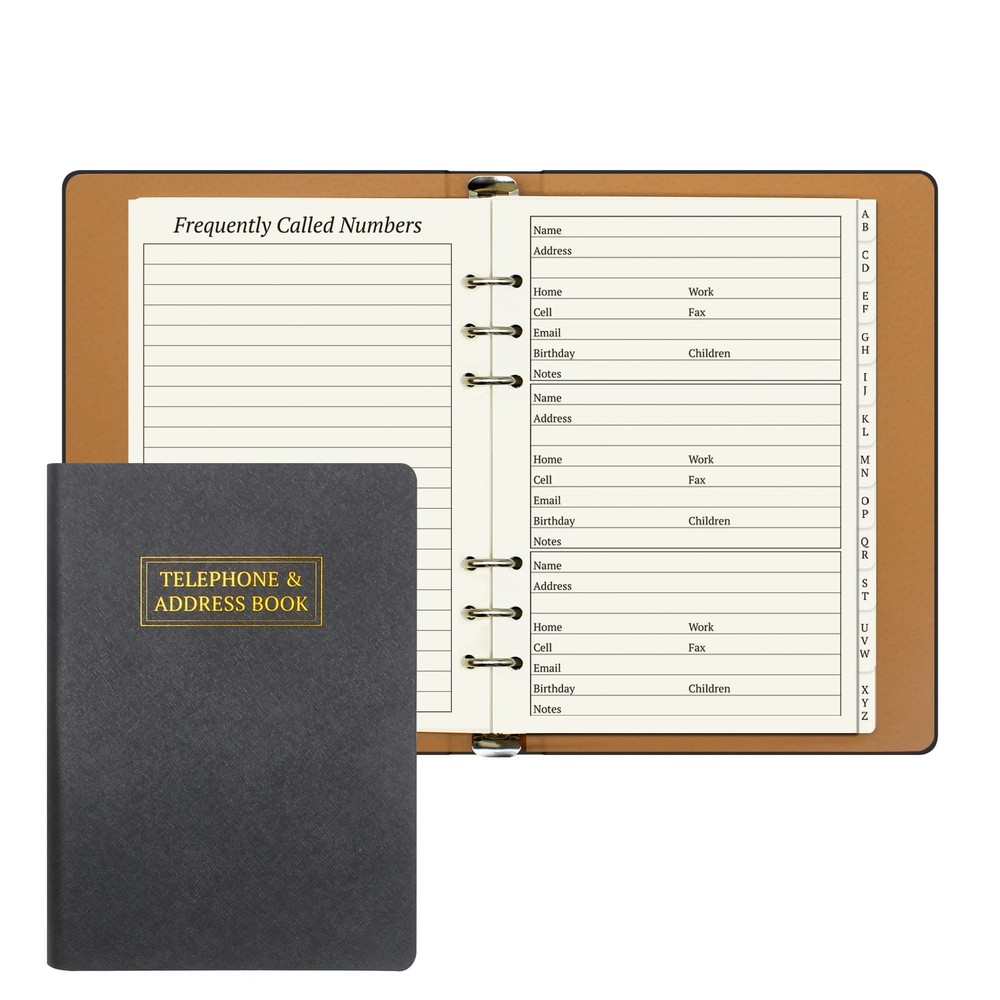 suituts Refillable Address Book with Alphabetical A5