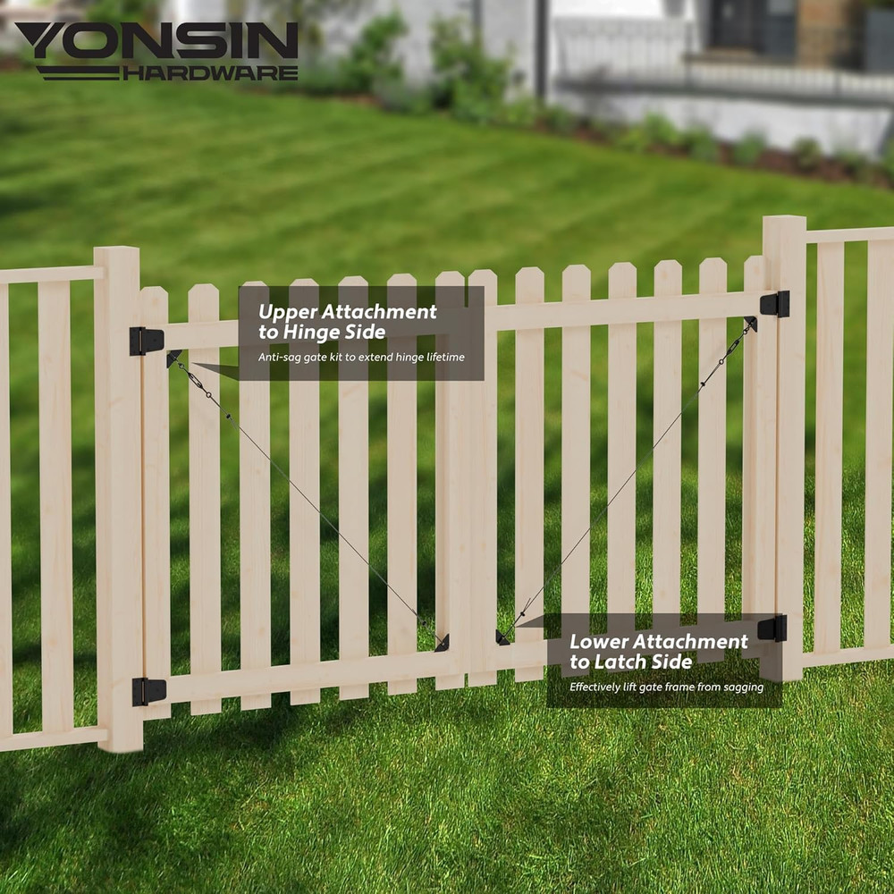 Anti Sag Gate Hardware Kit 2 Pc Fence Gate Support Corner Brackets Black
