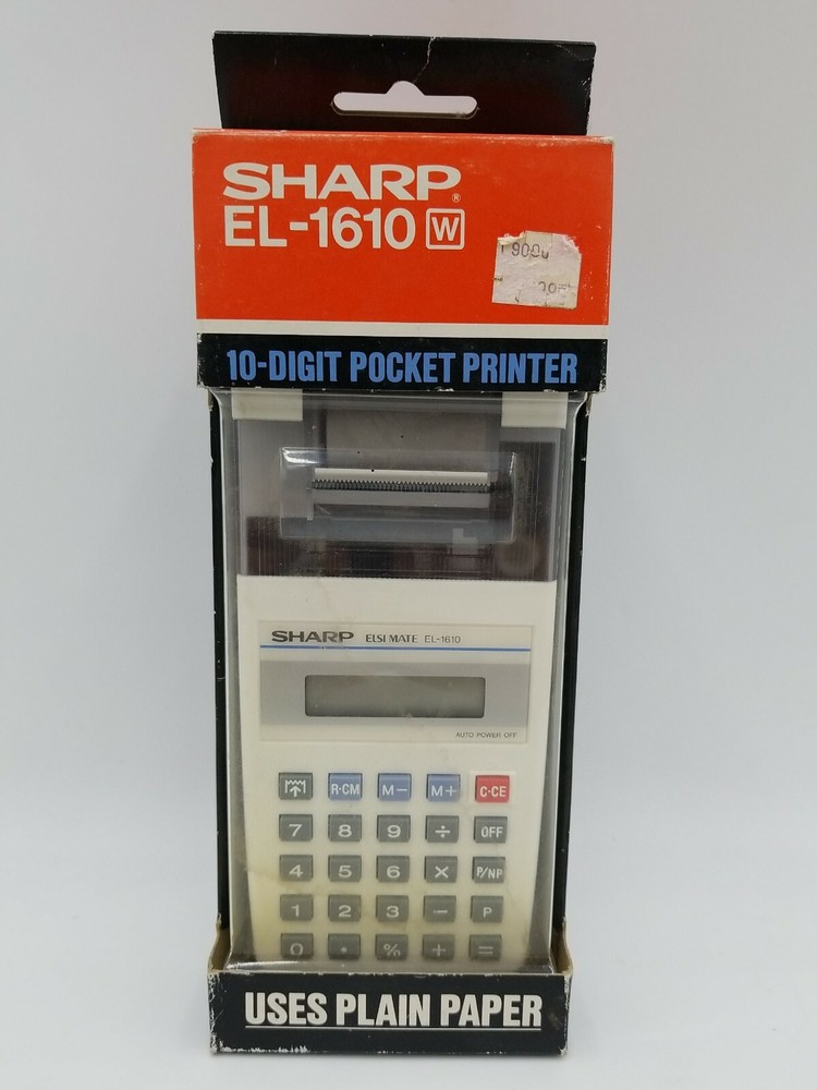 Sharp EL-1610 10-Digit Pocket Printer Calculator 5 Function 15 Keys LCD Screen N