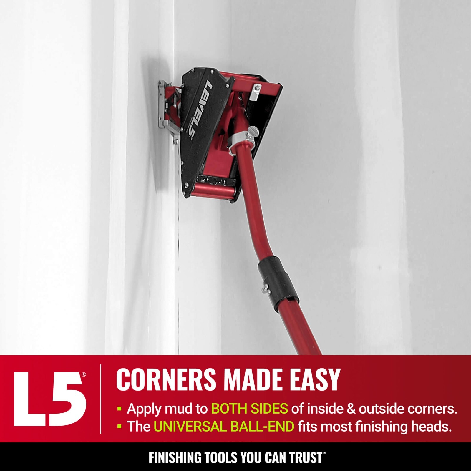 8" Drywall Corner Applicator Box (Angle Box) Anodized Aluminum | LEVEL5 | 4-702R