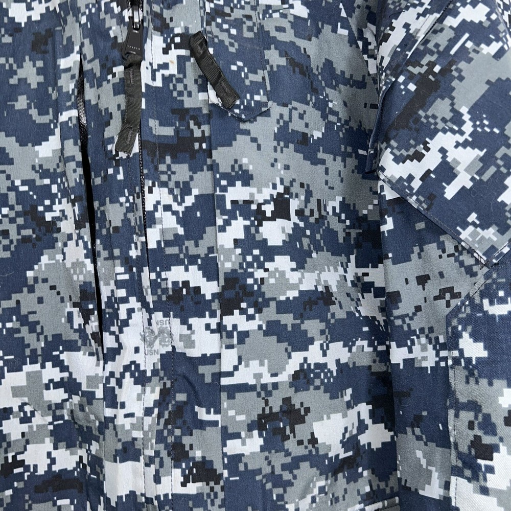 US Navy Working Parka Digital Camo Jacket Size Small X-Long