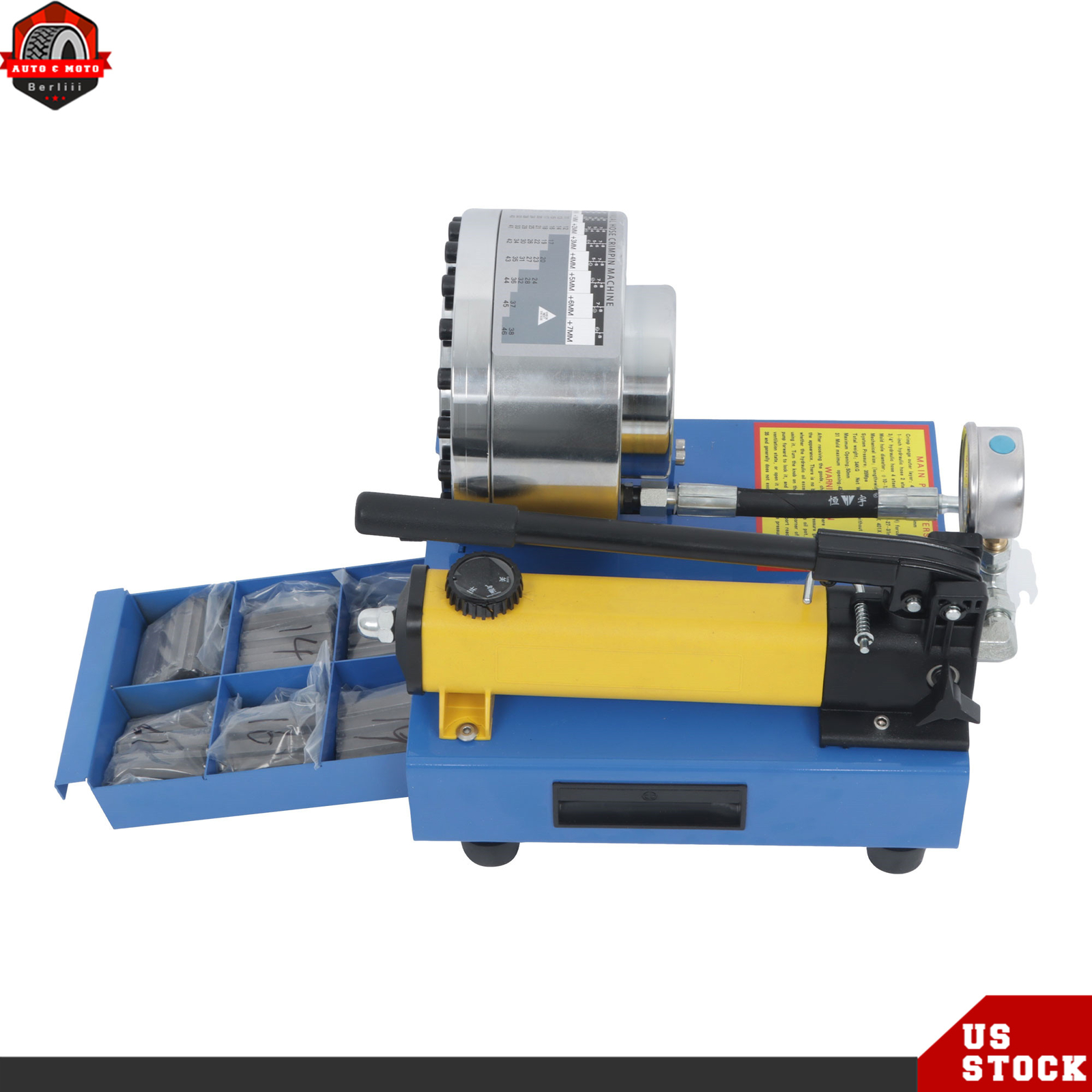 8 Sets Dies Portable Hydraulic Hose Crimper Pipe Crimping Machine