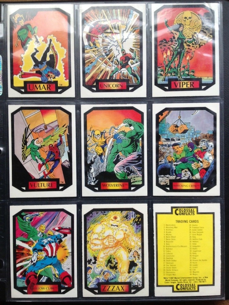 1987 MARVEL UNIVERSE SERIES 2 COLOSSAL CONFLICTS COMPLETE COMIC TRADING CARD SET