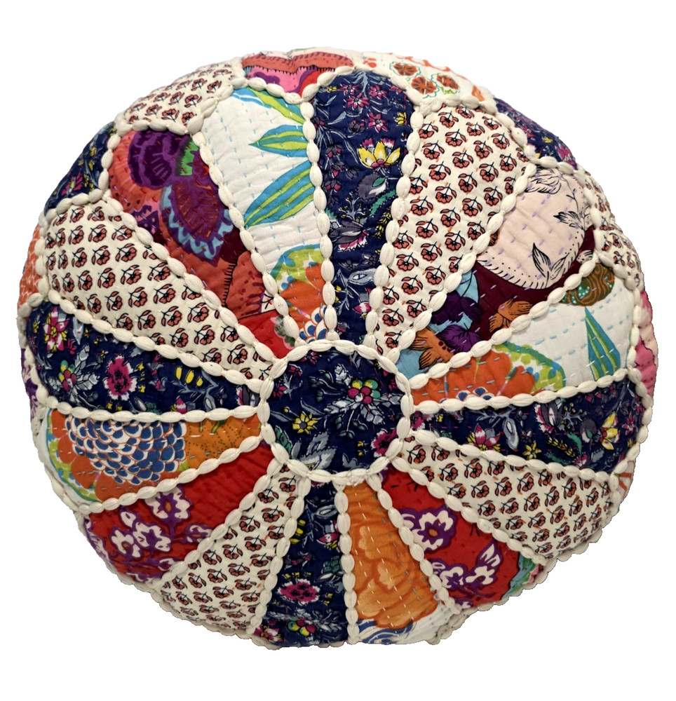 Patchwork Pouffe (Footstool), Approx. 60" Circumferance, Multicolored
