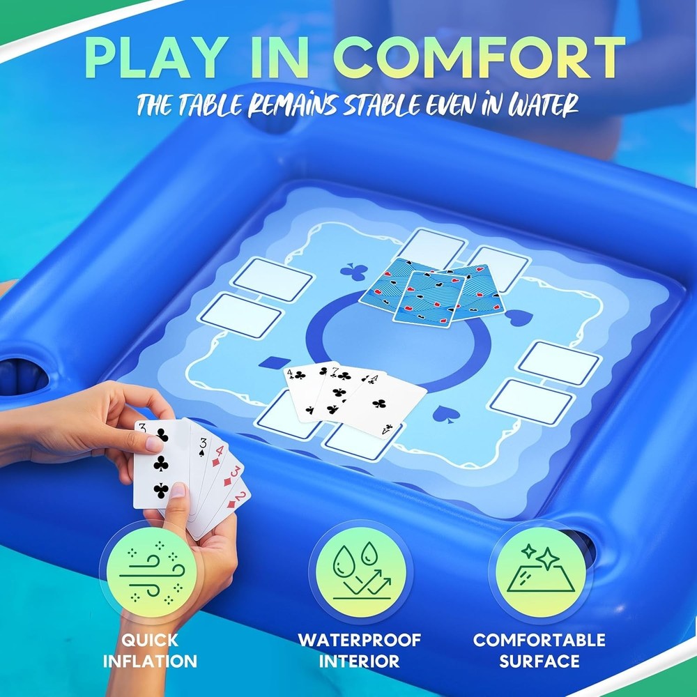 Ultimate Poolside Inflatable Game Table - Waterproof Play for Summer Gatherings
