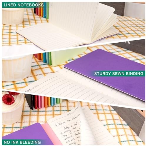 Small Lined Notebooks Bulk Packs Mini Journal Pocket Notepads Set Colorful 60