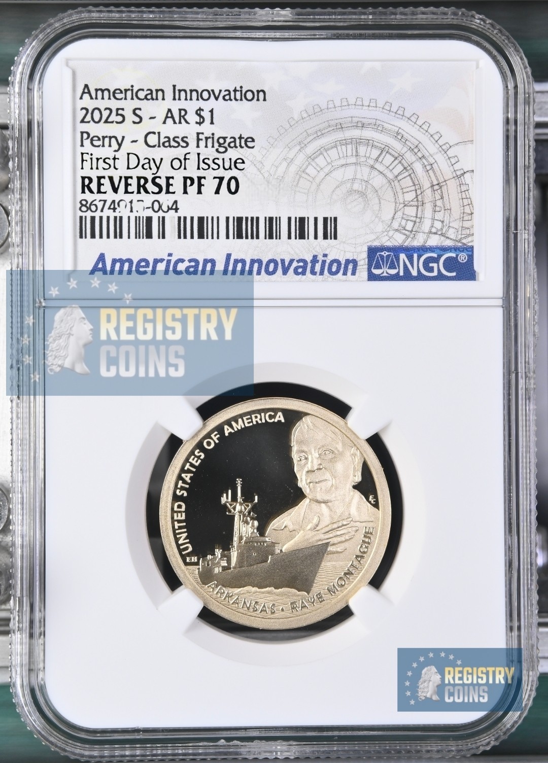 2025 S REVERSE PROOF AMERICAN INNOVATION TX FL AR MI NGC PF70 First Day Issue %