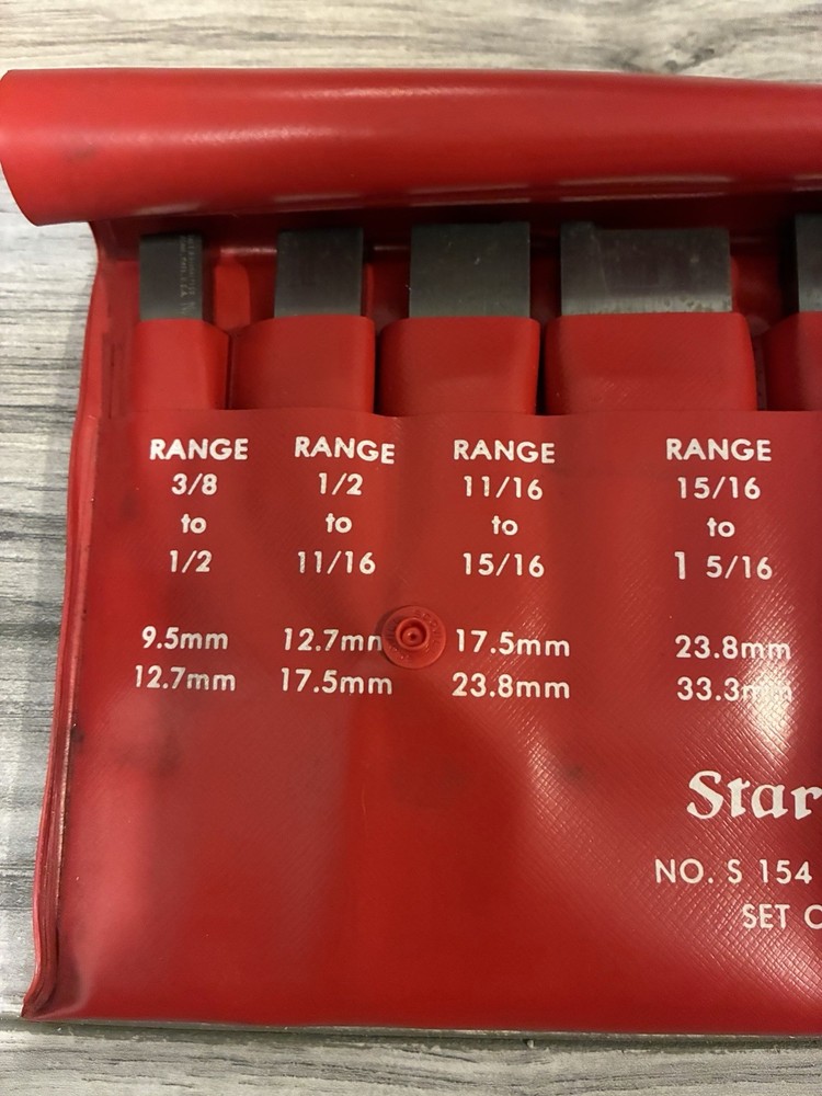 6 PC STARRETT ADJUSTABLE PARALLEL SET NO S154L