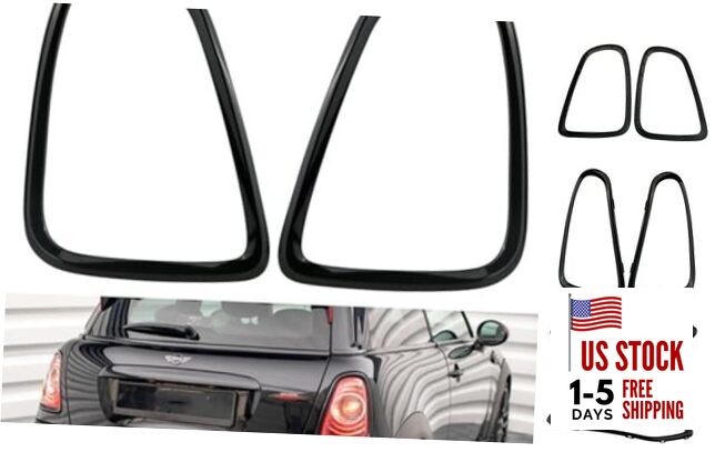 Tail Light Trim Ring Taillights Bezel Compatible with 2007-2015 Mini Black