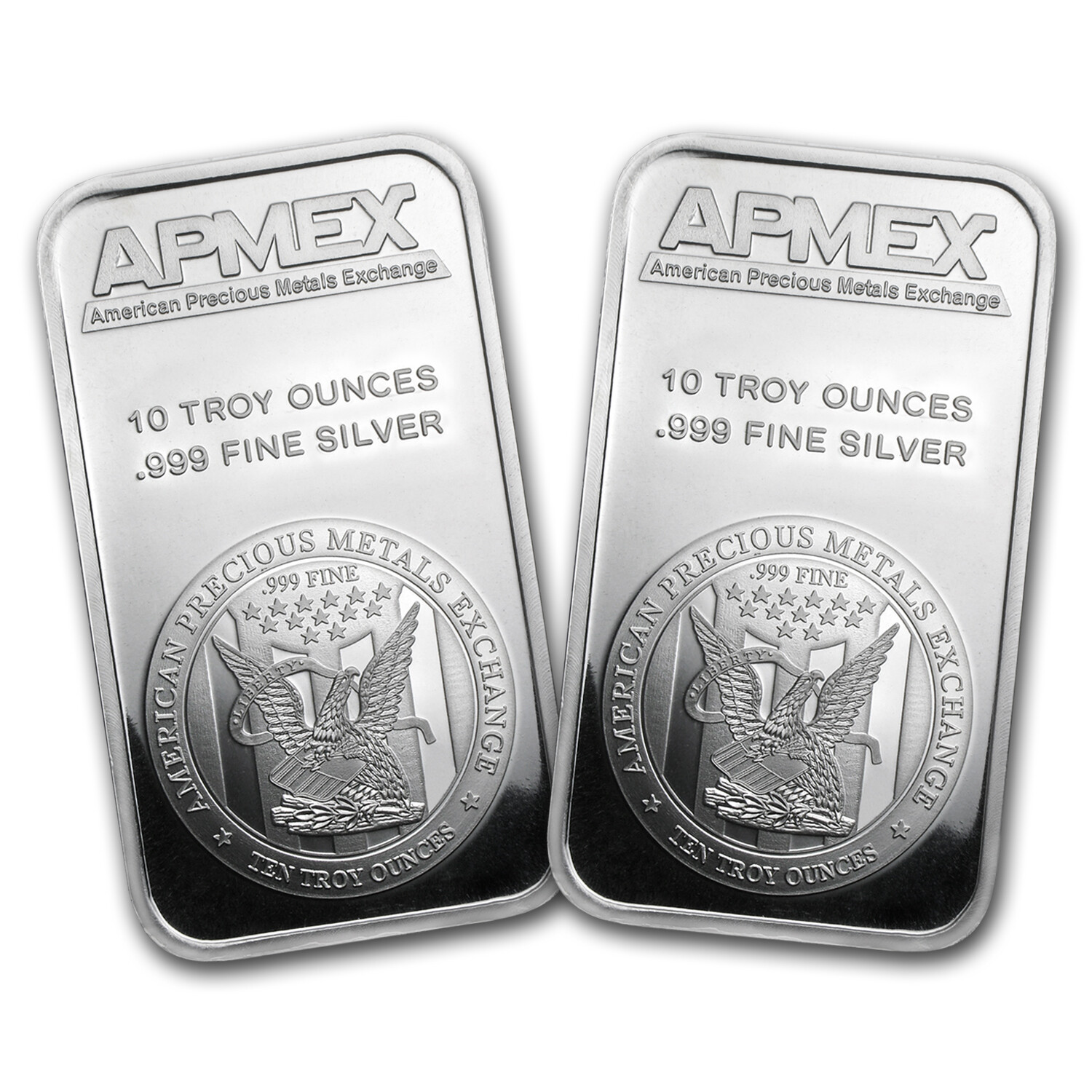 10 oz Silver Bar APMEX (Lot of 2)