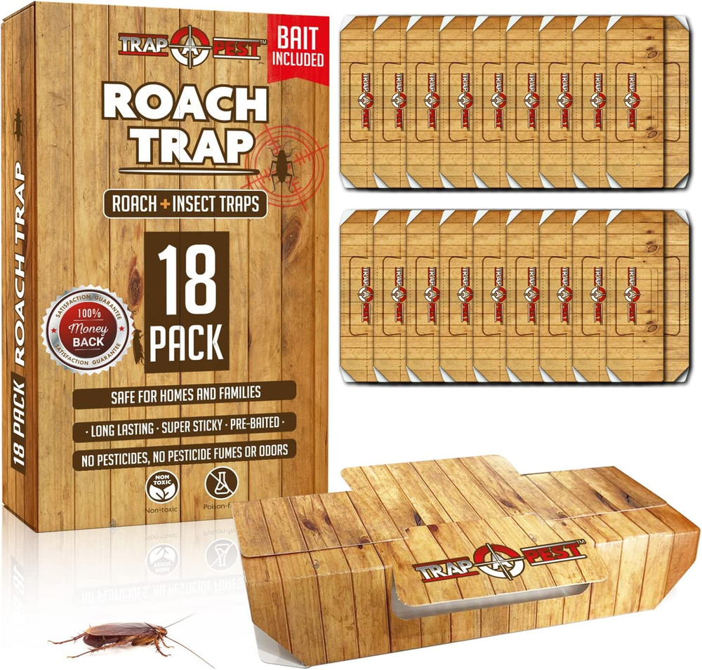 Roach Traps Indoor Sticky Glue Traps for Roaches Bug Traps 18 Pack