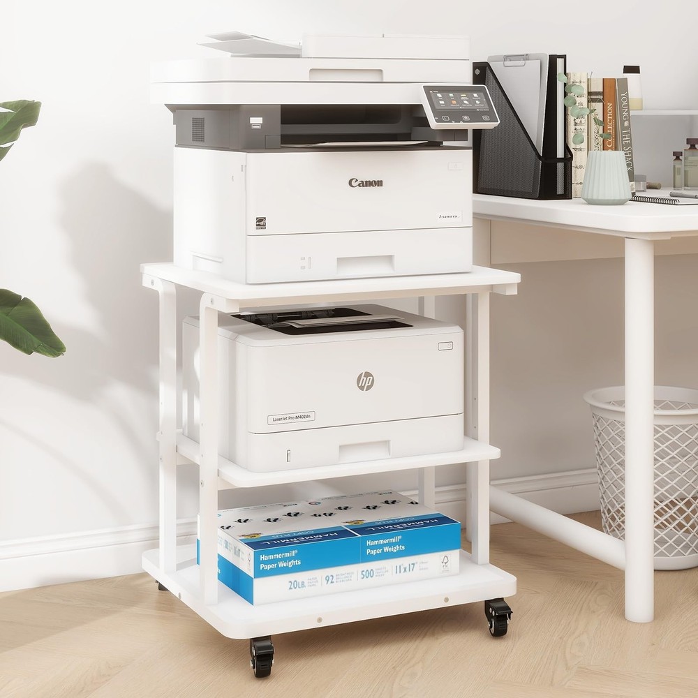 Natwind Printer Stand, 24''x20''x26'' Large Printer Table with Storage Shelf,...