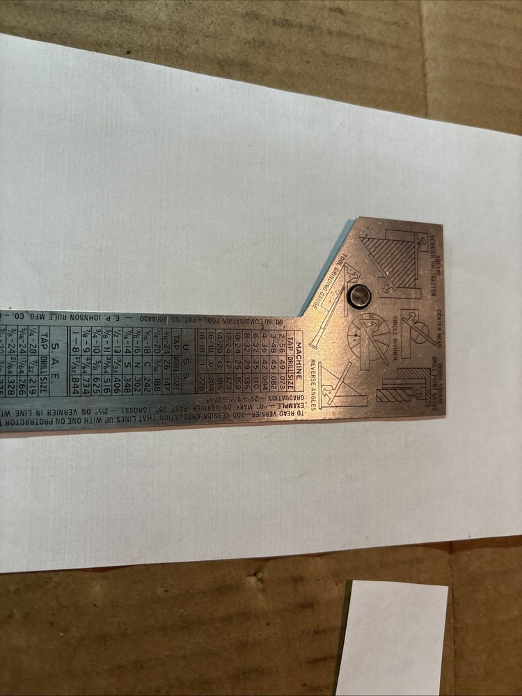 Vintage Machinists Combination Scale Protracter Vernier