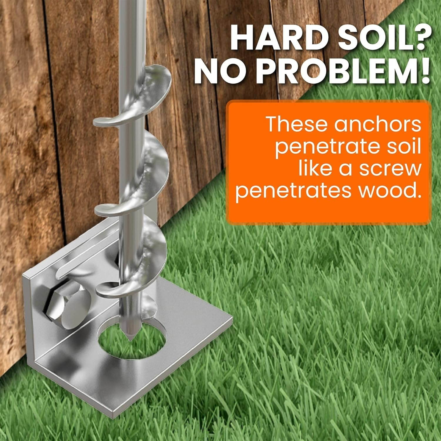 Secure 24-Inch Screw-In Ground Anchor Set - Unmatched Strength for Outdoor Use