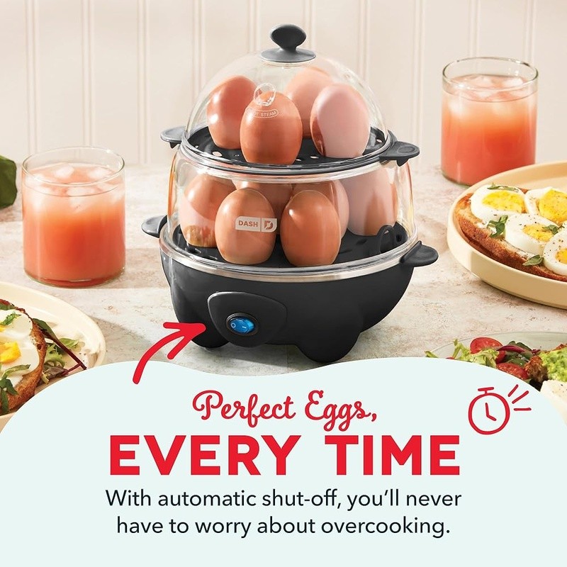 Rapid Egg Cooker 12 Eggs Auto Shut Off Steamer Perfect Eggs Versatile Appliance