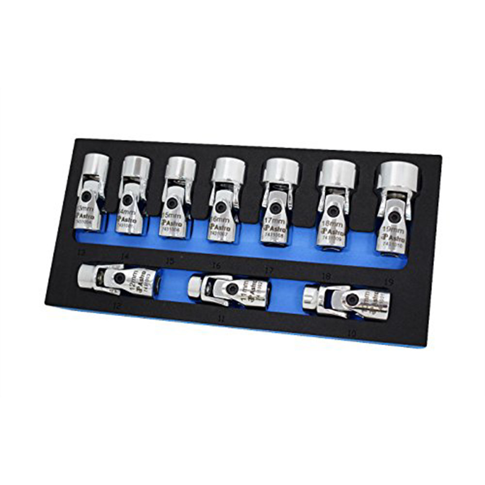 Astro Pneumatic 10pc 3/8" Drive Flex Socket Set - 6 Point - Metric