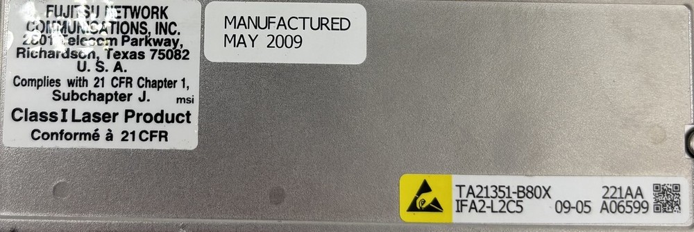 FUJITSU IFA2-L2C5 AND IFA2-L3F5 FLASHWAVE 4500 1310NM INTERFACE MODULES