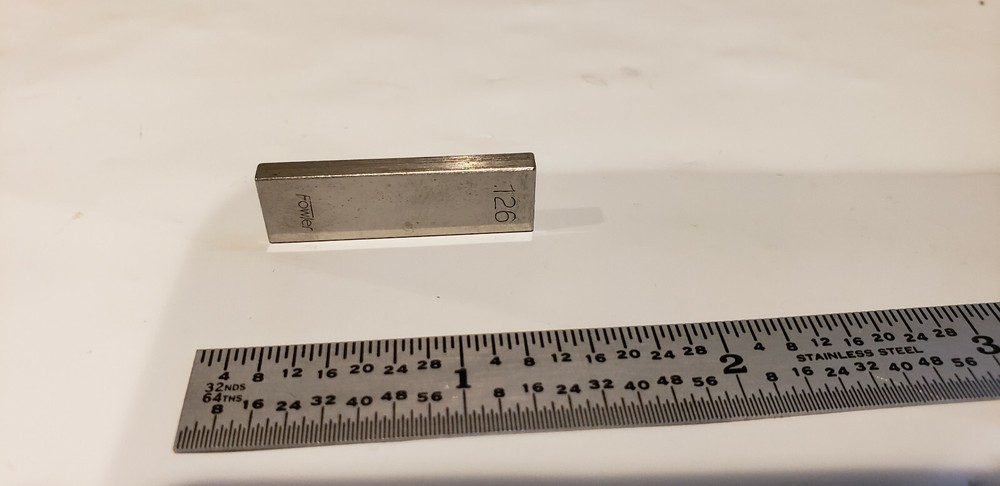 .126" Fowler Rectangular Steel Gage Gauge Block.