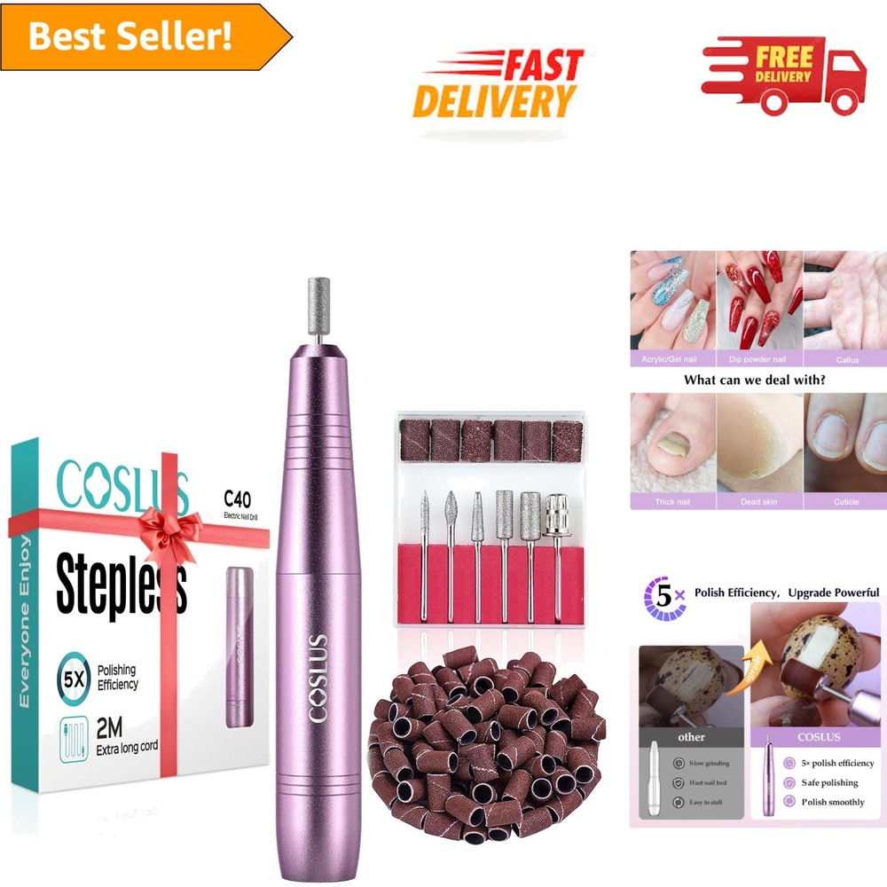 Multi-Functional C40 Nail Drill Set with Bits & Bands - Ideal for Professionals