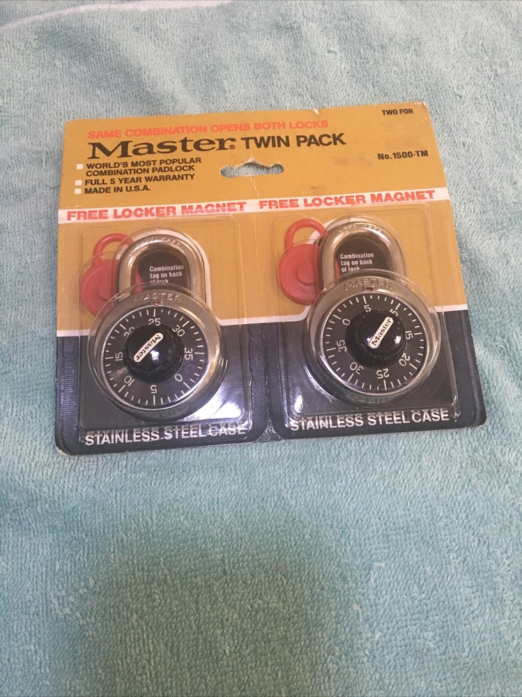 Master Twin Pack Combination Padlocks Brand New
