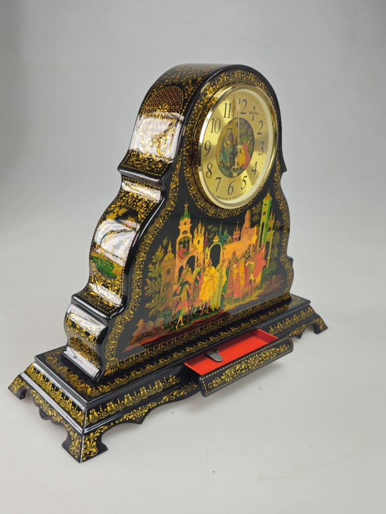 Fine Russian Folk Art Mantel Clock