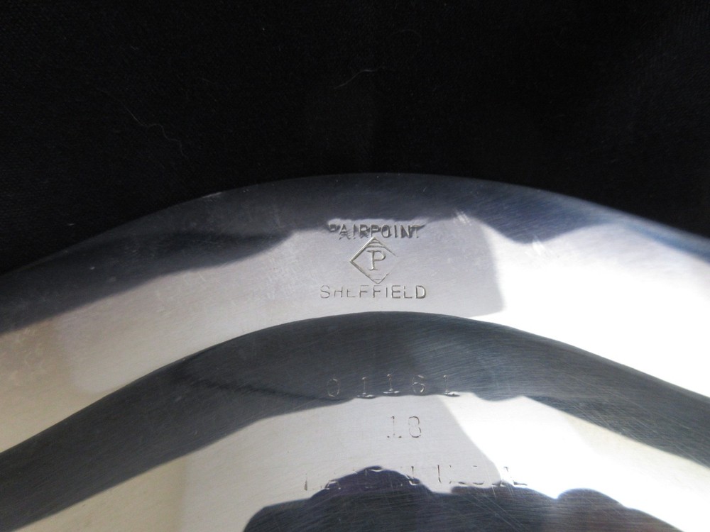 Pairpoint Sheffield Silverplate Serving Tray Oval Scalloped 18.5in Case