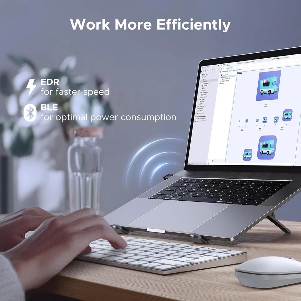 UGREEN USB Bluetooth Adapter for PC, Bluetooth 6.0 Dongle Receiver EDR & BLE, Pl