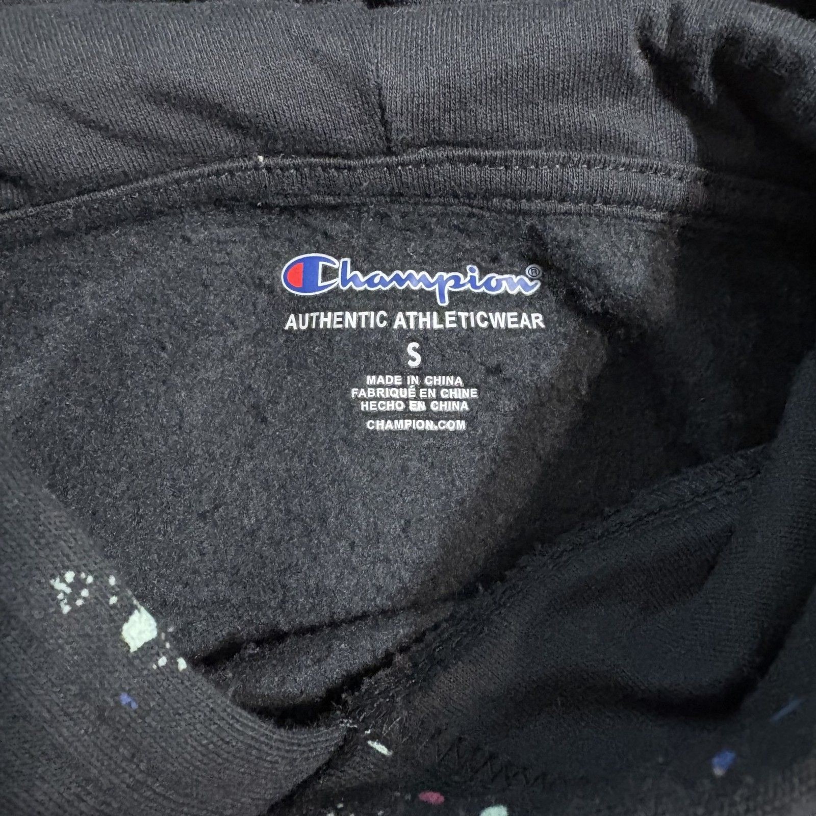 Champion Jogger Set Yth Sm Black paint splatter Kangaroo pocket drawstring pant