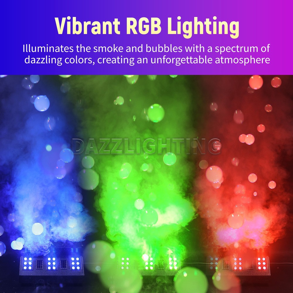 PAIDUN 3000W Double Wheels Blower LED Bubble Smoke Machine Maker Romantic Effect