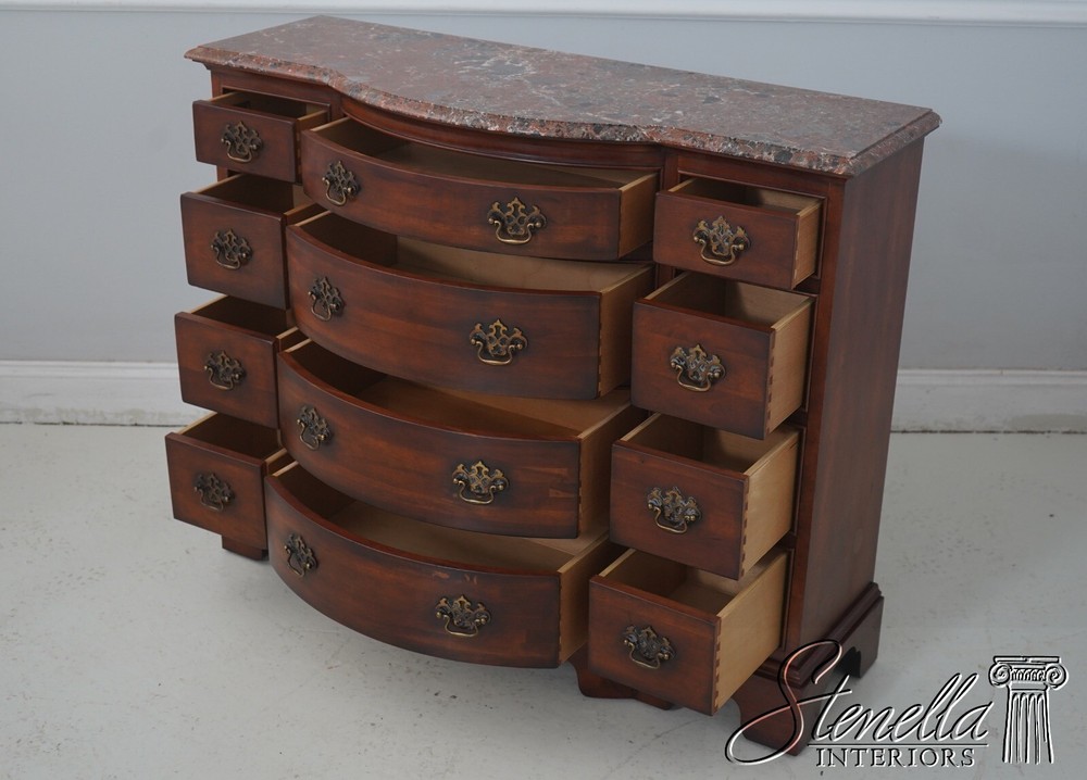 L68885: CENTURY Cherry 12 Drawer Marble Top Server Console
