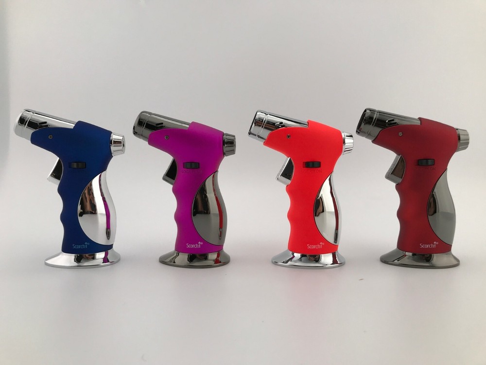 SCORCH REFILLABLE 4 FRAMES TORCH LIGHTER SOFT IGNITION AND CIGAR PUNCHER
