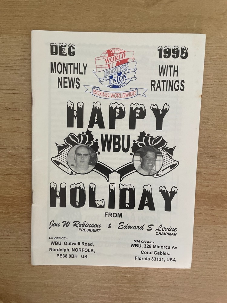 Vintage World Boxing Union December 1995 Program B1529