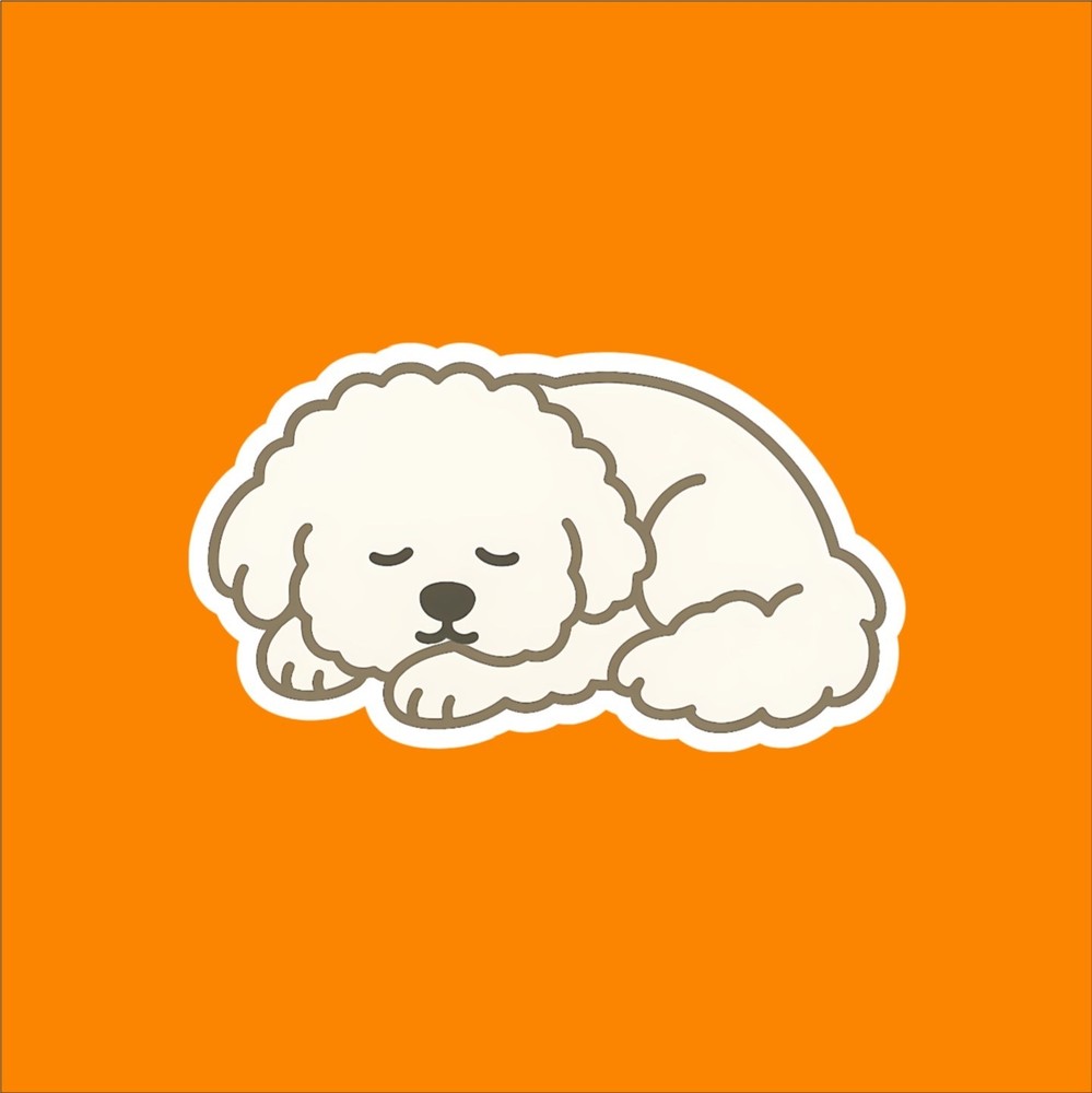 Bichon Frise Sleeping Sticker