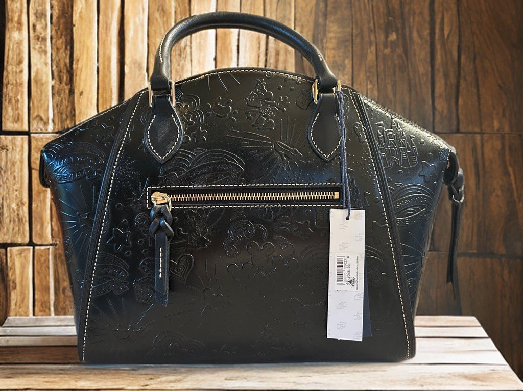 Dooney & Bourke Disney Embossed Handbag Black Satchel NWT Sketch