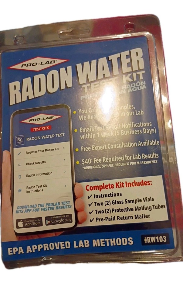 Pro Lab EPA Approved Drinking Water Radon Test Kit RW103