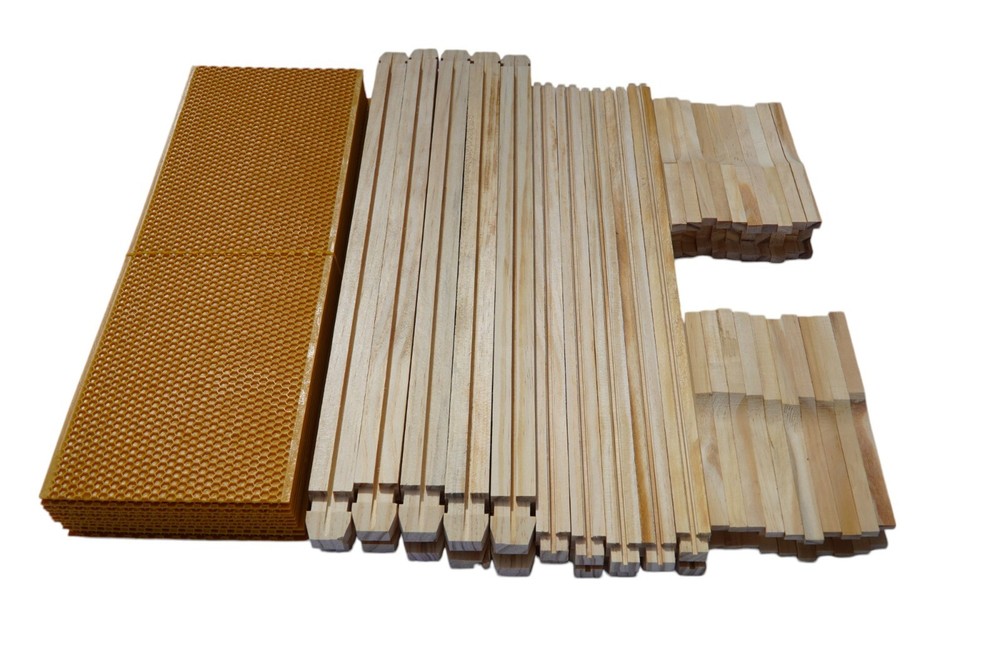 Bee Hive Langstroth 10 MEDIUM Frames Kit , 10 Frames+ Yellow foundation ,