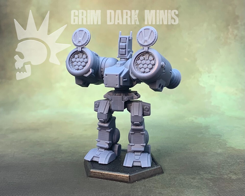 Battletech Scale - Longbow proxy mech - large missiles (retro style)